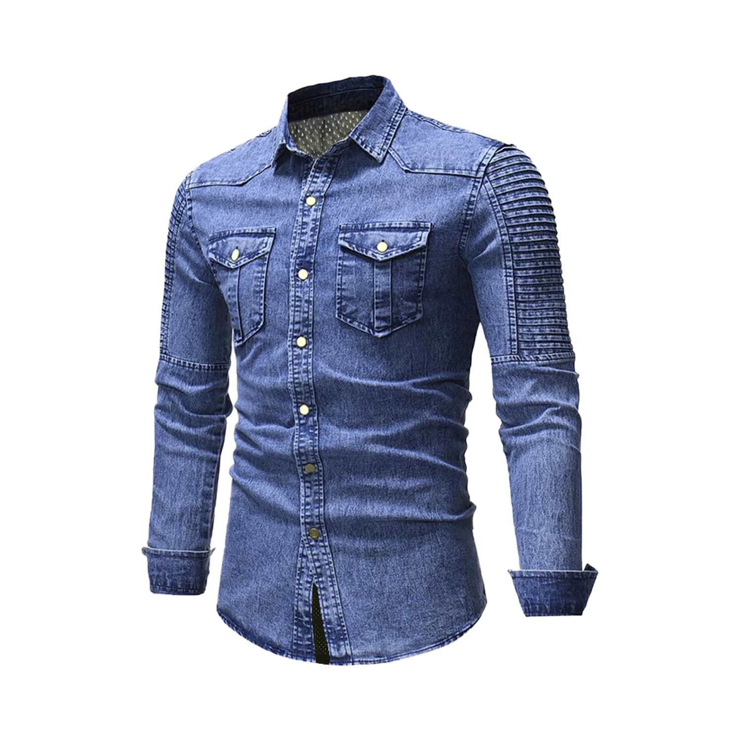 OEM Slim Fit ribbed style motor bike AA Protective kevlar Jeans shirts for Men, Moto denim shirts, Prime Protection