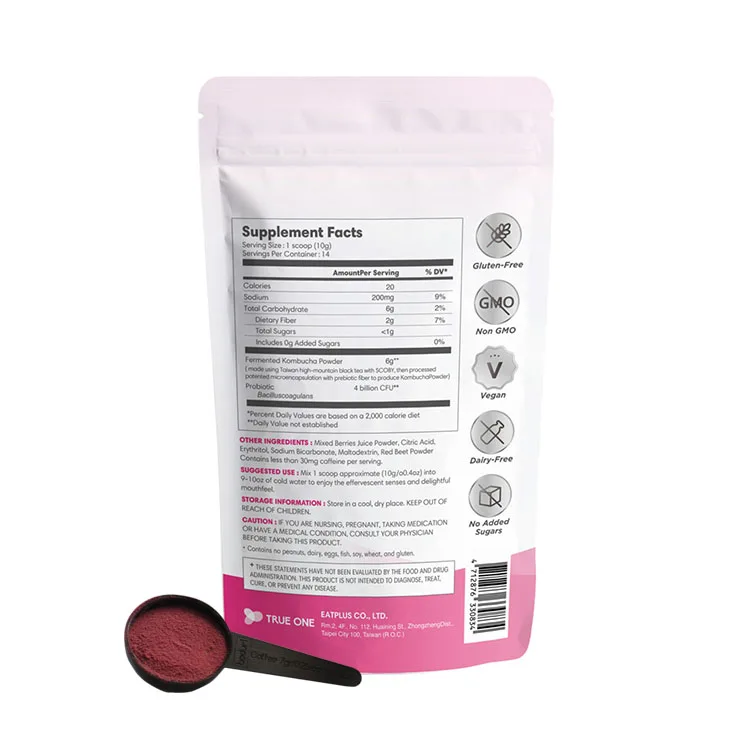 OEM ODM Custom bag detox tea private label probiotic supplement weight loss 14 day detox slim tea instant kombucha powder