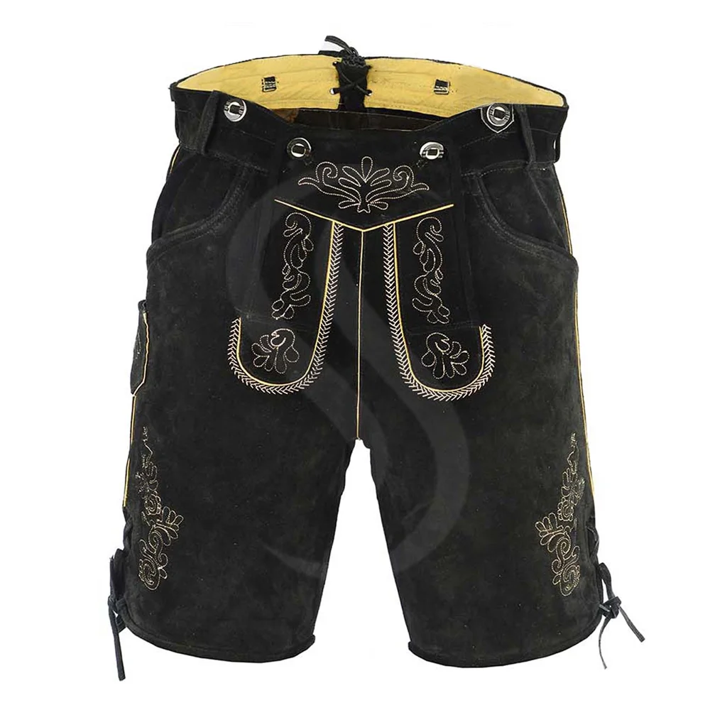 Customized latest German Bavarian shorts genuine leather lederhosen shorts