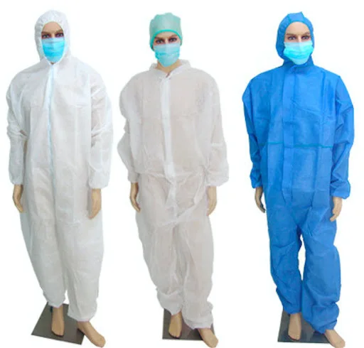 
PP disposal protective coverall type 5/6 isolation Gown Surgical Gowns CE Approved 