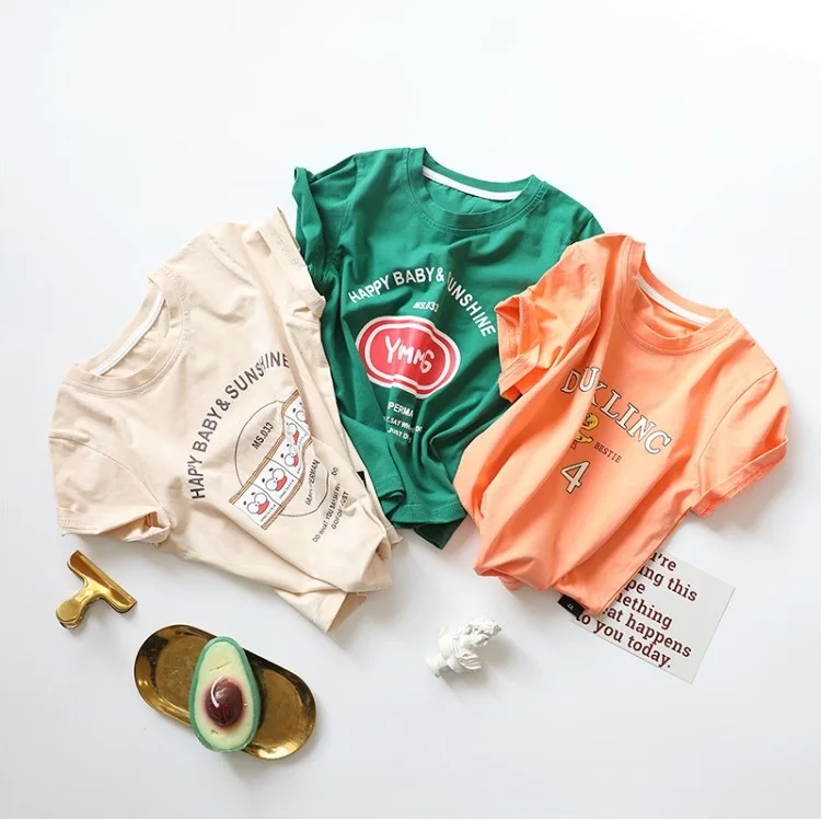 OEM service New style kids bulk t shirt short sleeve crew neck children short sleeve kids plain t shirt