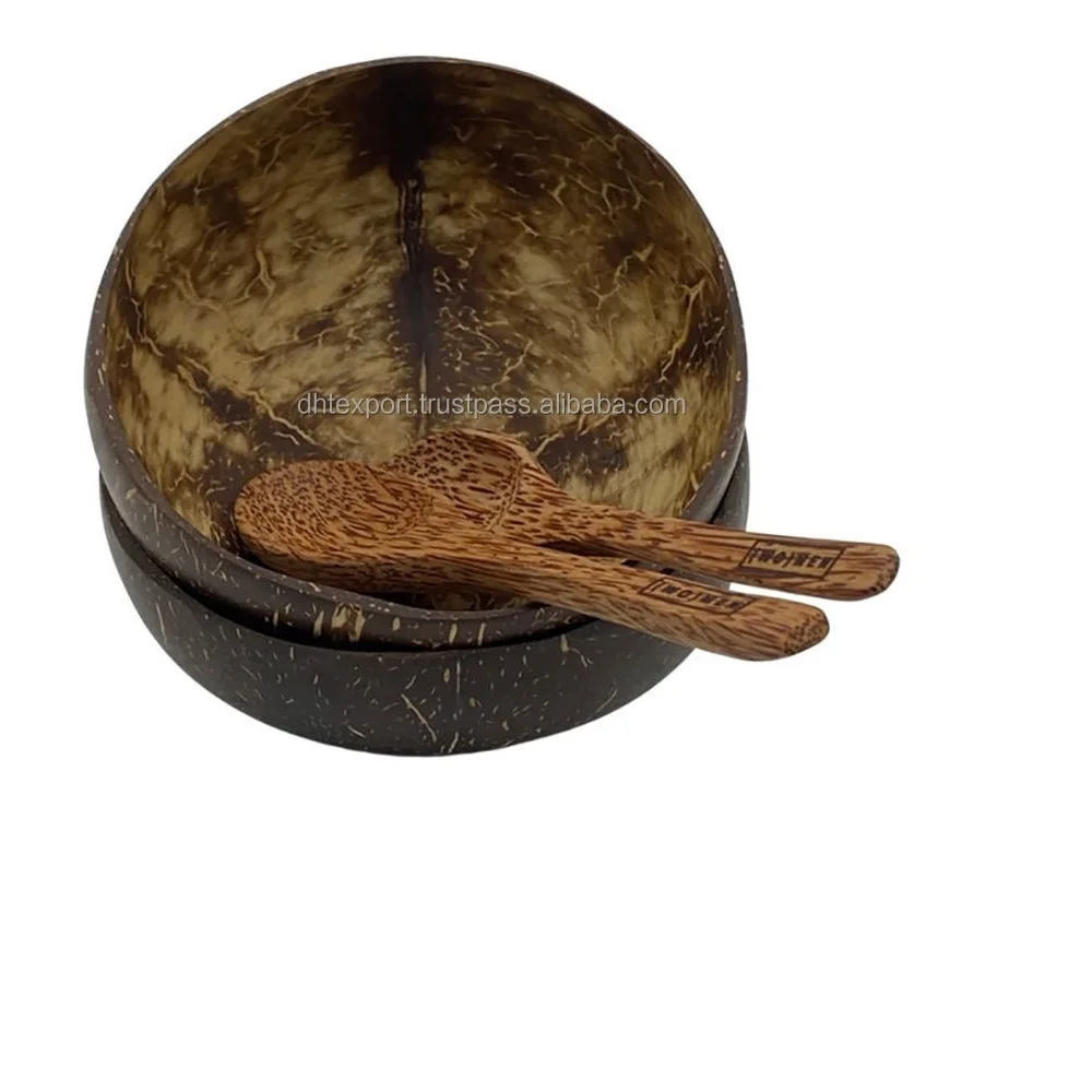 Coconut bowl shell special design wholesales customized package disposable dinnerware