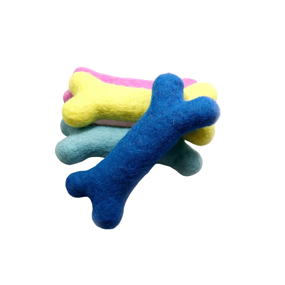 Handmade Felt Solid Color Bones for Dogs