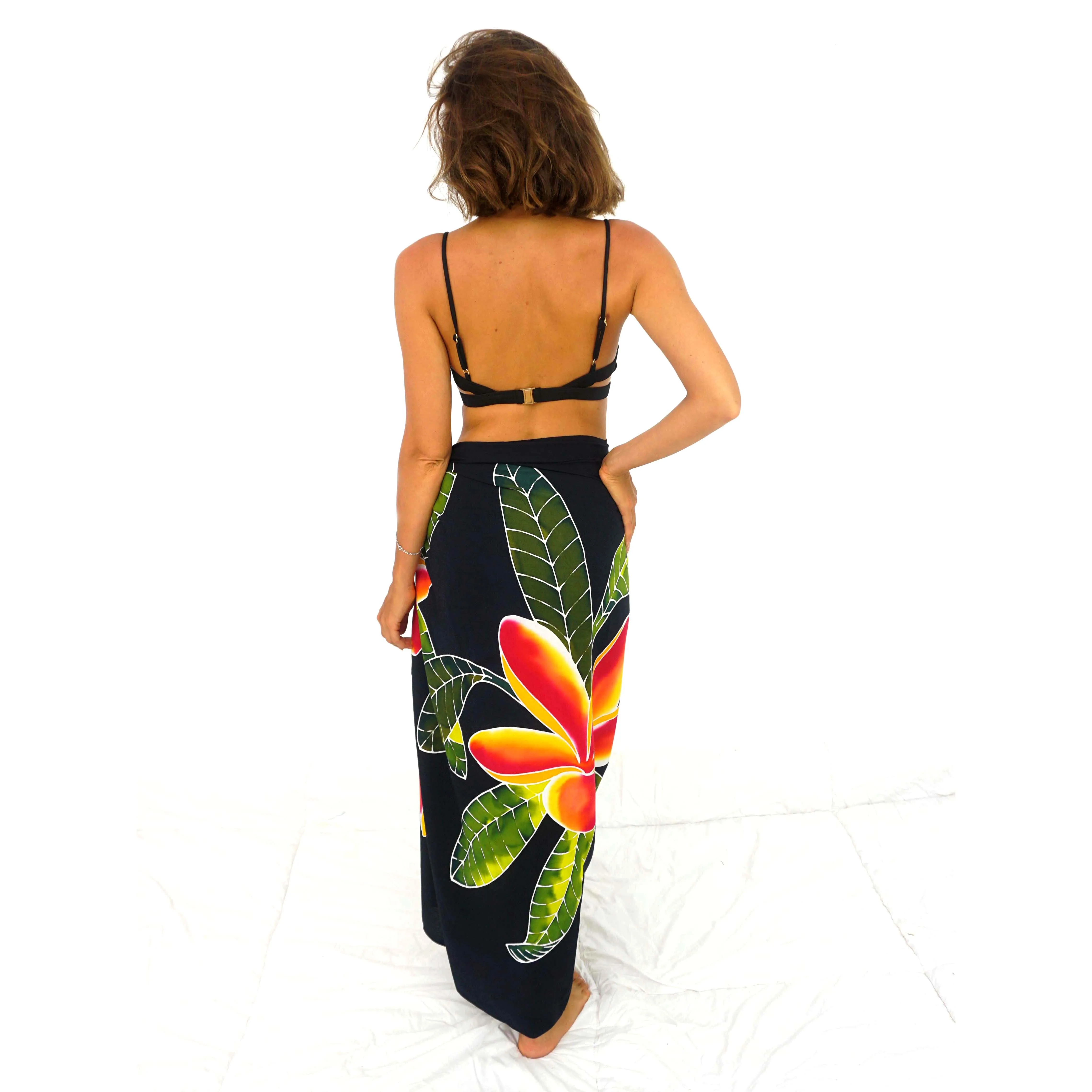 Hand Painting Hawaiian Sarongs Pareo 100% Finest Quality Rayon Custom Wholesale Beachwear Cover up HP086-002R1