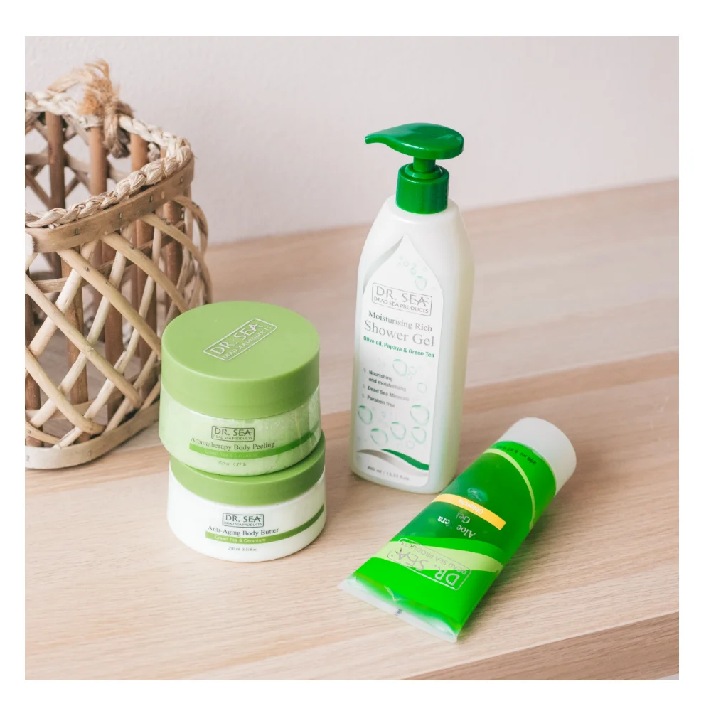 Крем-пилинг для тела ароматерапии-зеленый чай и крем из герани