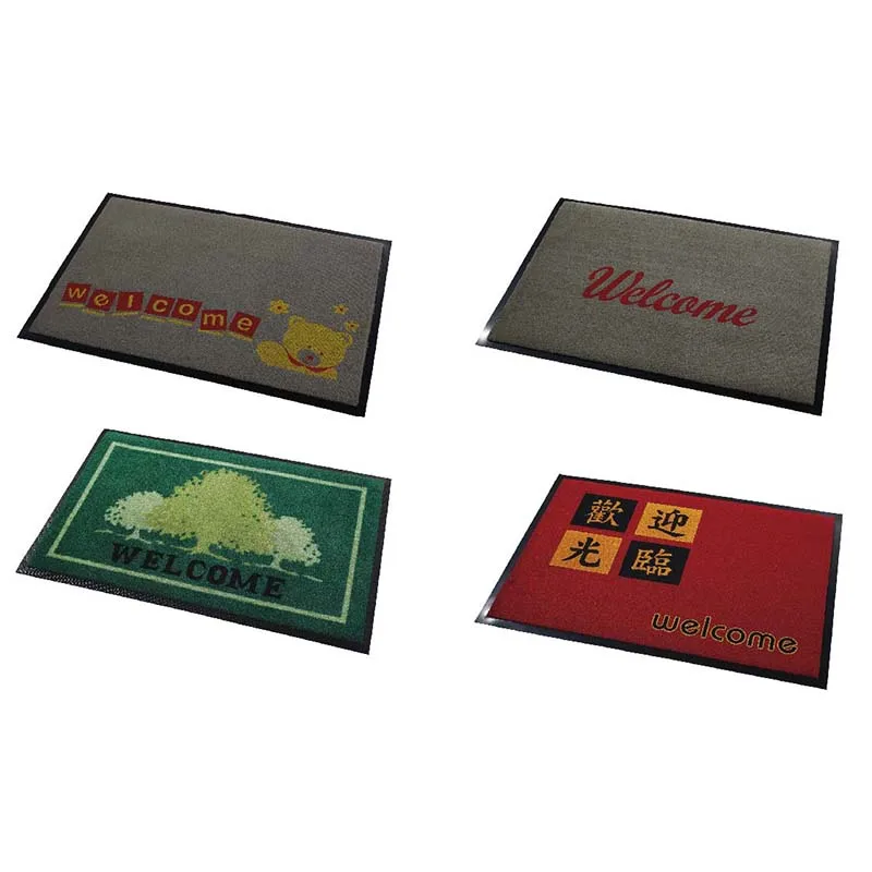 
(Fully customized)Home Water Absorbent Custom Printed Blank Sublimation Plastic rubber Nylon door Logo Floor Mats TAIWAN 