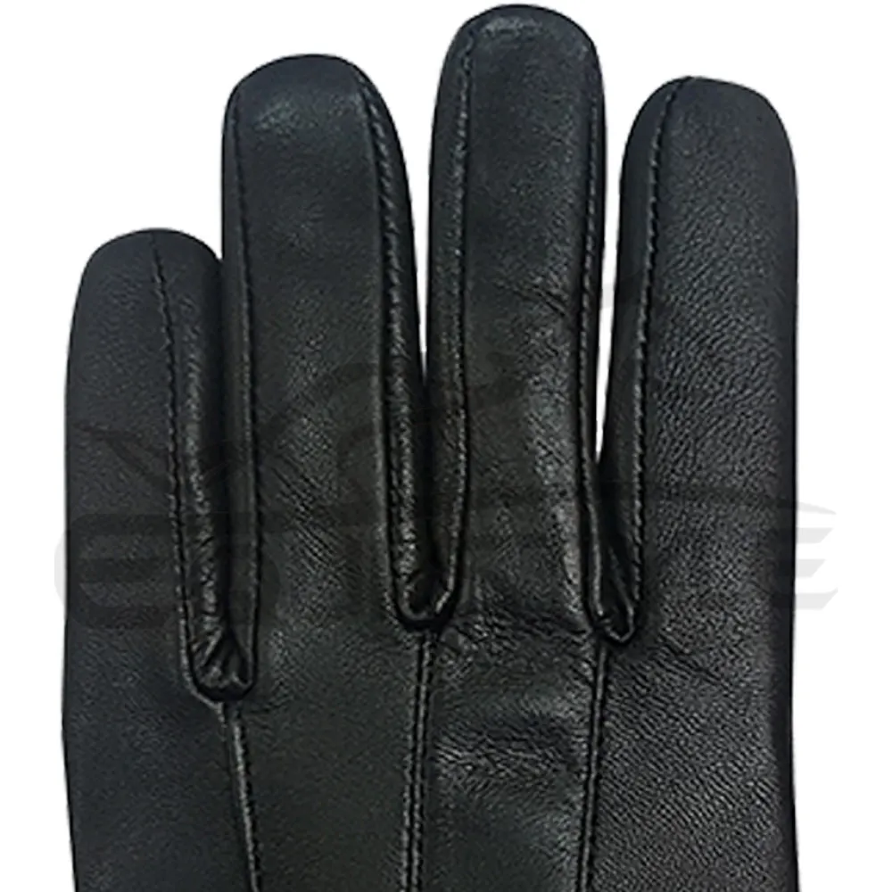 Black Leather Gloves High Quality Genuine Leather WInter Gloves Full Finger XXL Size Cold Weather Sheepskin Gloves in Pakistan