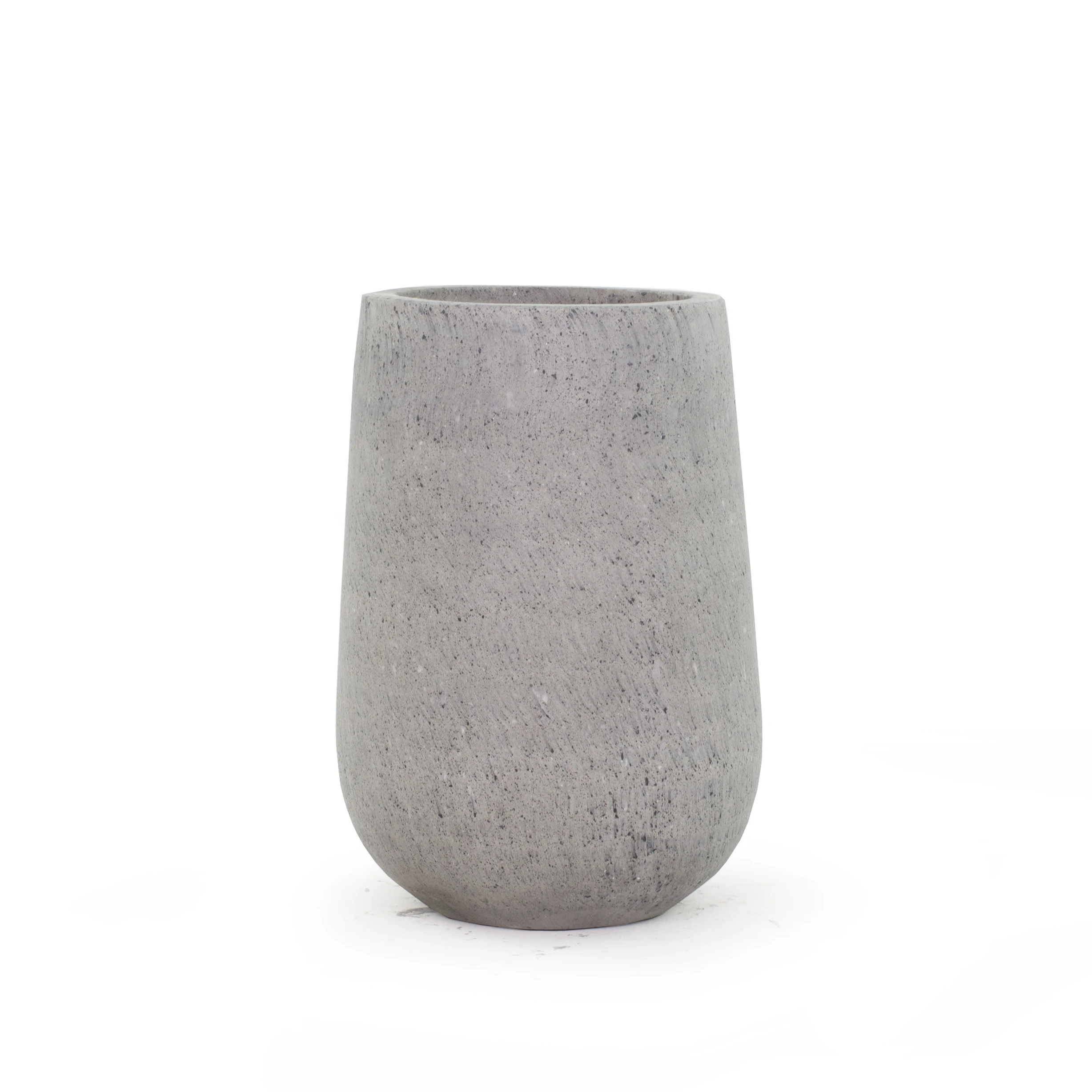 Signature pot planter design cement fiber Oriental shopping mall morden shape with 2 different sizes for nursersy plant