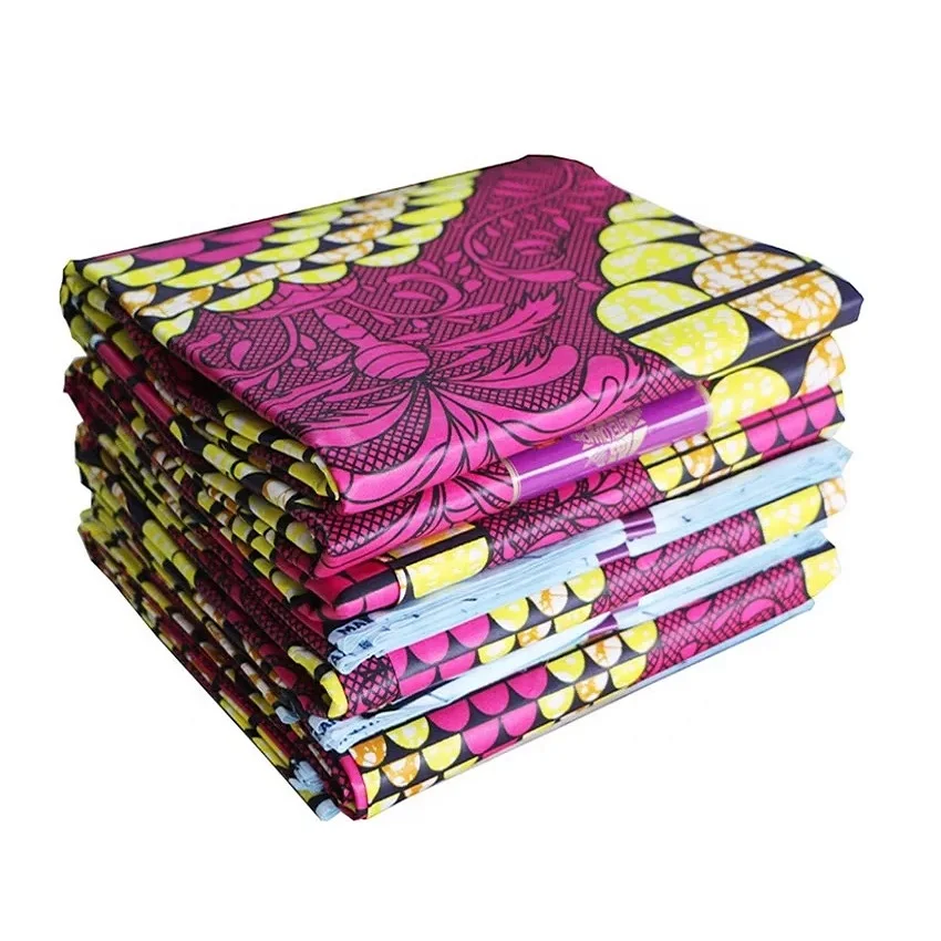 African Ethnic Batik Cloth Cotton Double Sided Kent Ankara African Printed Wax Fabric