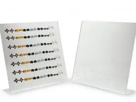 Clear & black Acrylic Studs Earring Jewelry Display Stand showcase each holds 49 pairs