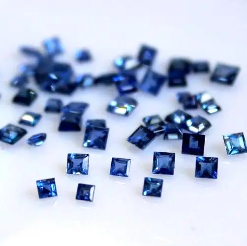 Natural Square Shape Faceted Blue Sapphire Loose Gemstone Polished Cabochon Making Jewelry wholesale price