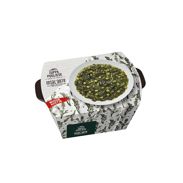 High Quality Italian vegetable zuppa pugliese 620 gr soup italian recipe ready to eat solution healthy food instant soup
