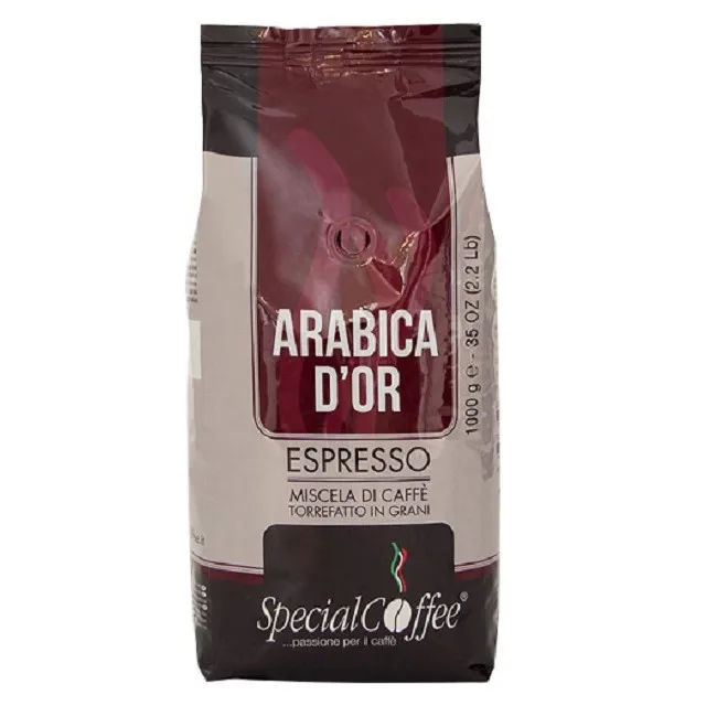 Итальянские эксклюзивные качественные кофейные зерна эспрессо ARABICA Golden 1 кг для производства кофе