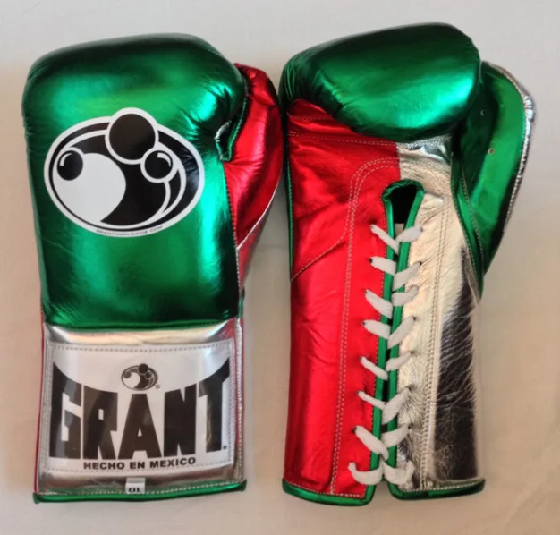 
Boxing Gloves Grant lace and loop Leather Boxing Gloves laced-up for Clubs Gym Boxing Fitness 