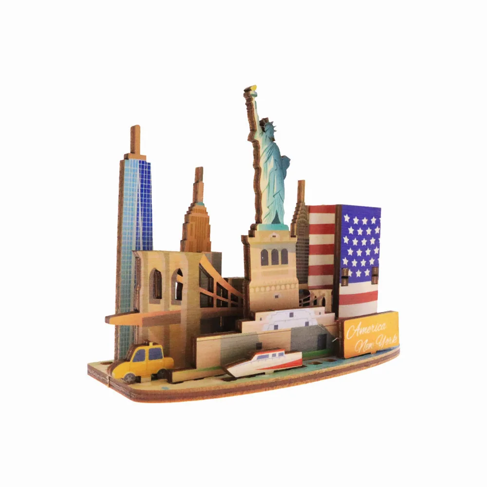 Custom Design for Famous City Tour Spot Assembled DIY Wood Pen Holders