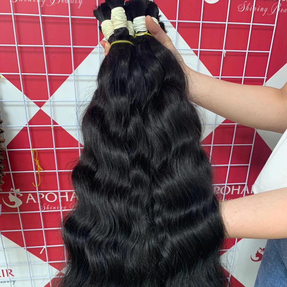 Double Drawn  Vietnamese Natural  Color Bulk  Virgin Natural  Wavy Hair