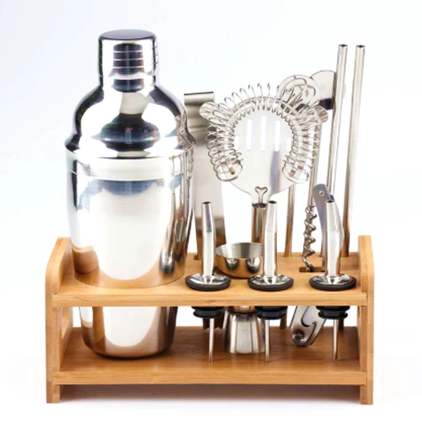 Tenrey Stainless Steel Bar Kit Bar Set Jiggers Cocktail Shaker Set