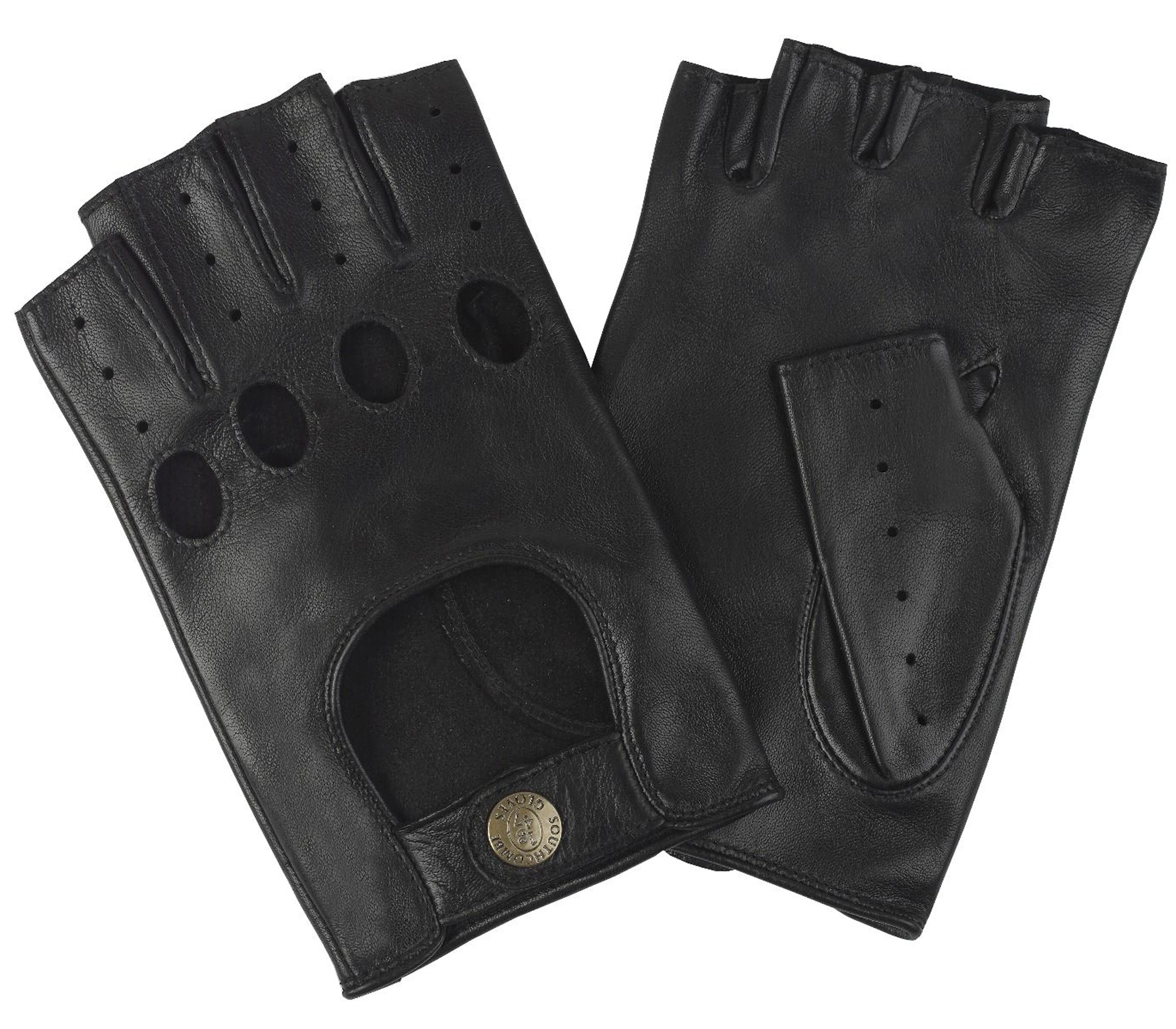 Мужские перчатки для вождения без пальцев-черные, коричневые