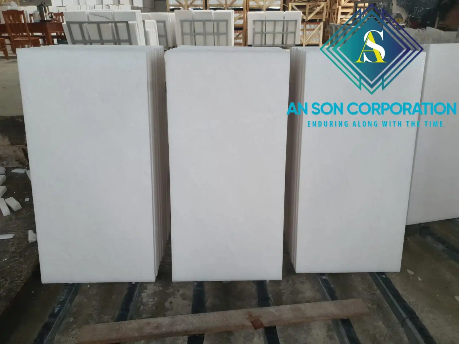 pure white marble tiles best quality from Vietnam quarry - building materials natural stone