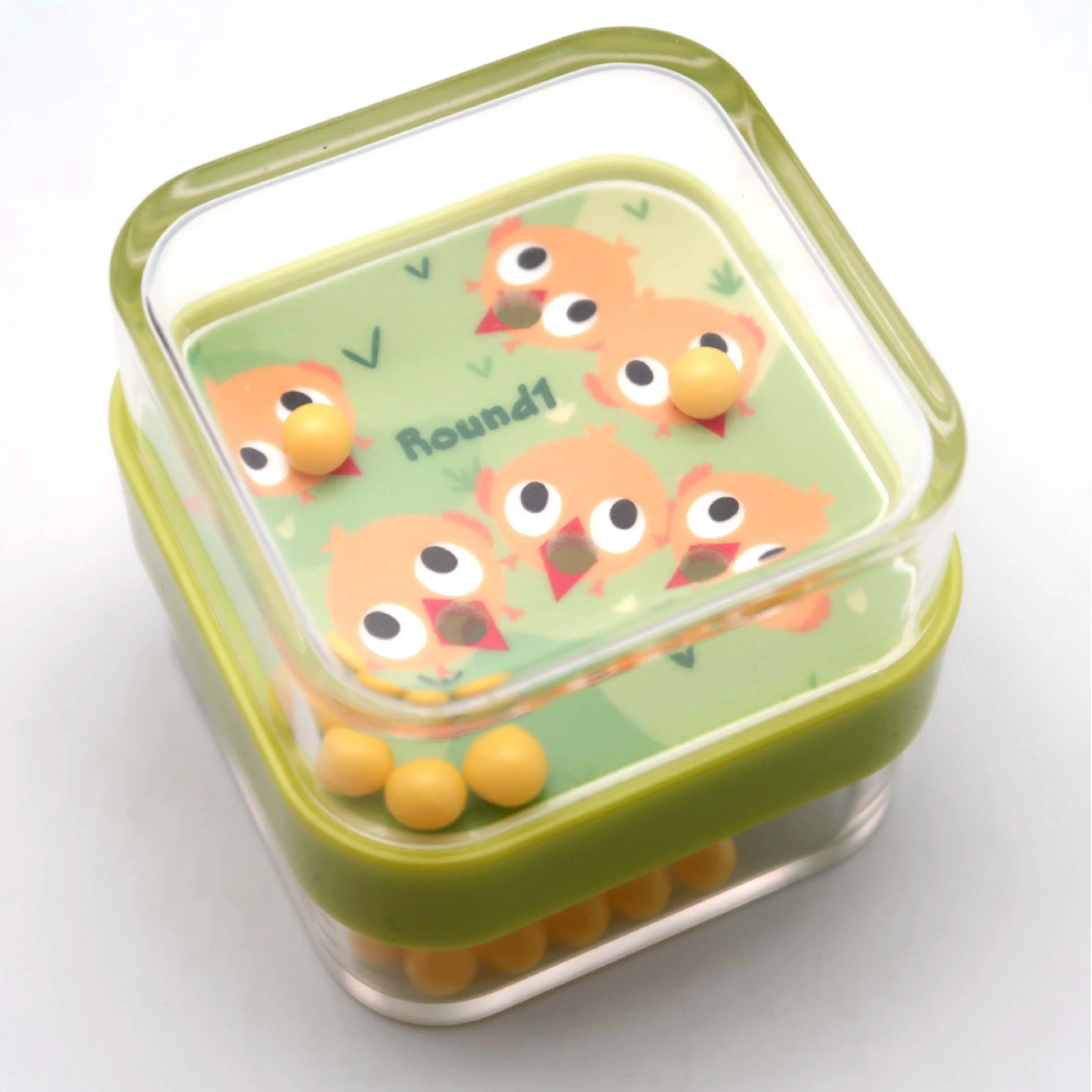 Game Cube for fun and balance Trainer 2-1/8 inch Two sides plastic maze game Feeding Chicken