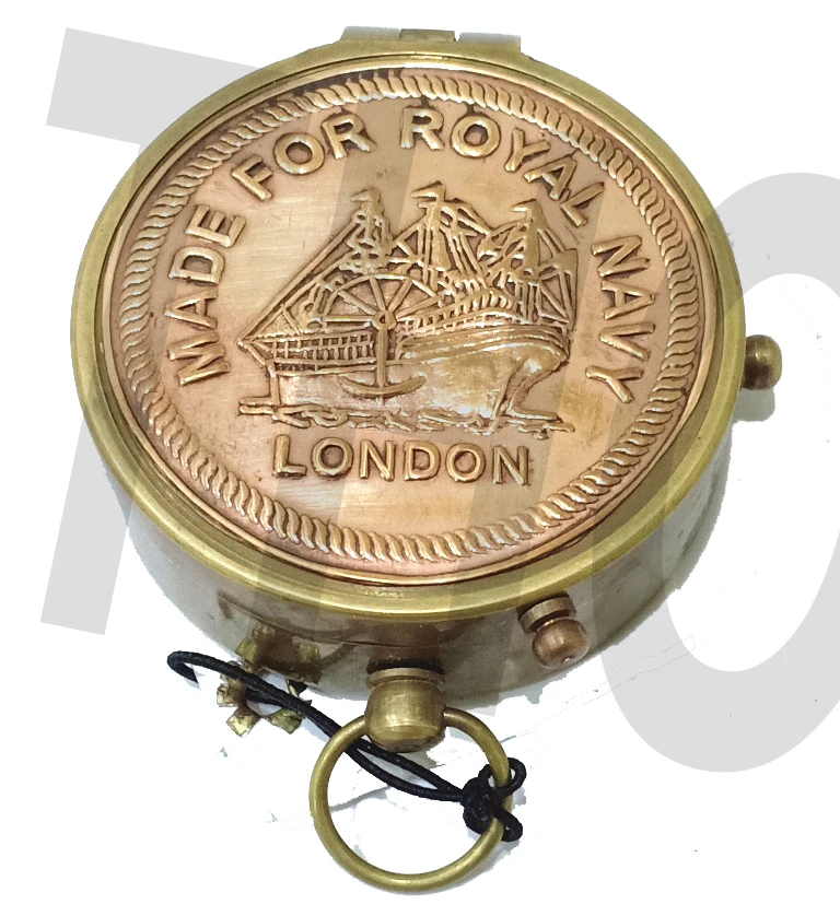  Nautical Copper Brass Pocket Compass Collectible Item
