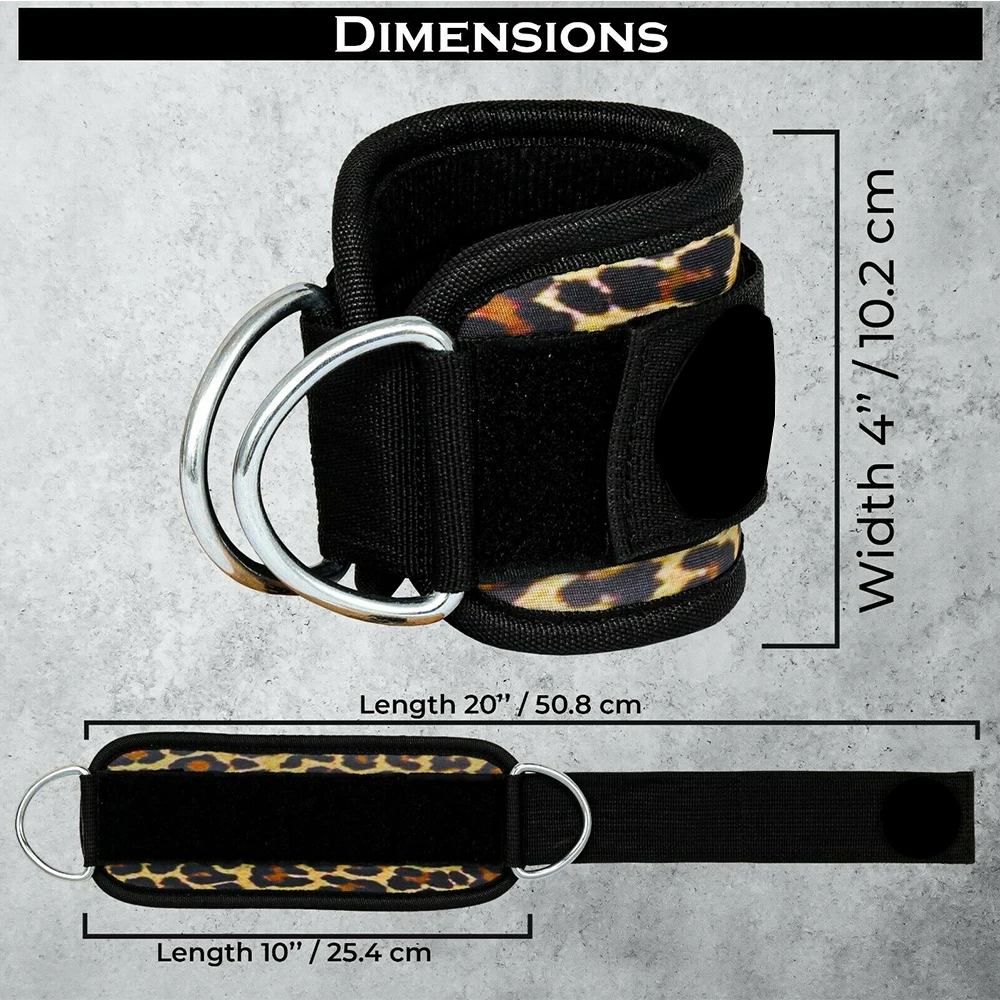 Fitness weightlifting padded ankle strap ankle protector D ring gym ankle support strap