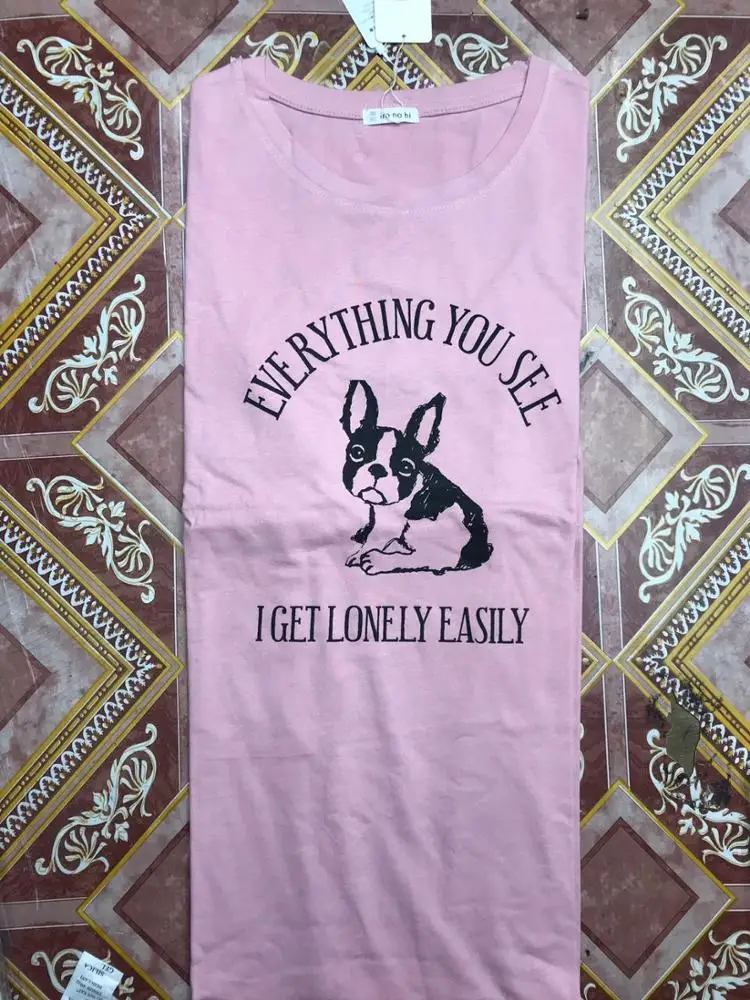 Bangladesh Stock Lot Newest Creative Design Women Simple Casual Short Sleeve Loose Blouse Round Neck Tunic T-Shirt Blouse Top