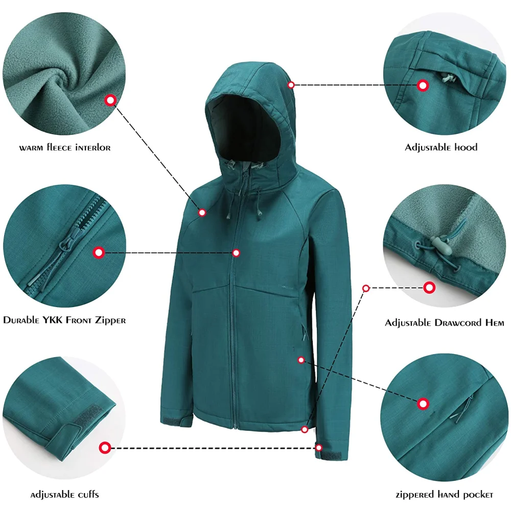 women soft shell jacket with hoodie