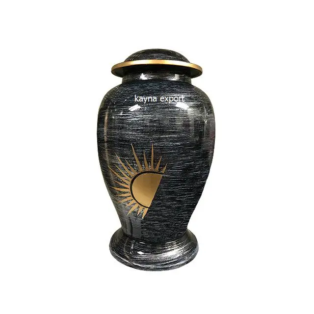 handmade sunrise design adult cremation funeral urn for loved one available best factory affordable price metal urns for funeral