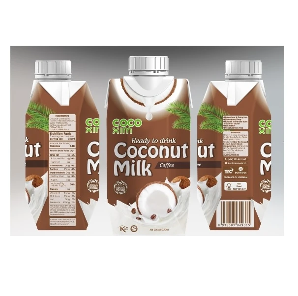 100% Natural Chocolate Coconut Milk Drink 1000ml & 330ml - OEM Coconut Milk Drink Beverage made in Viet Nam