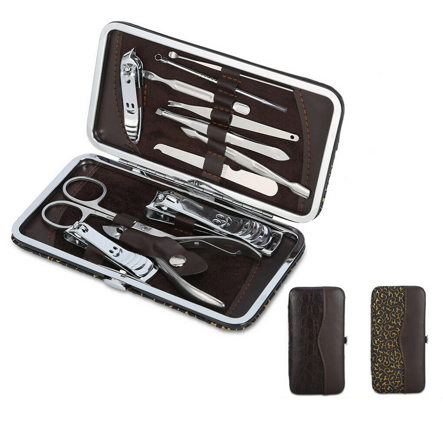  Оптовая цена популярные Стильные инструменты черные наборы для маникюра и педикюра