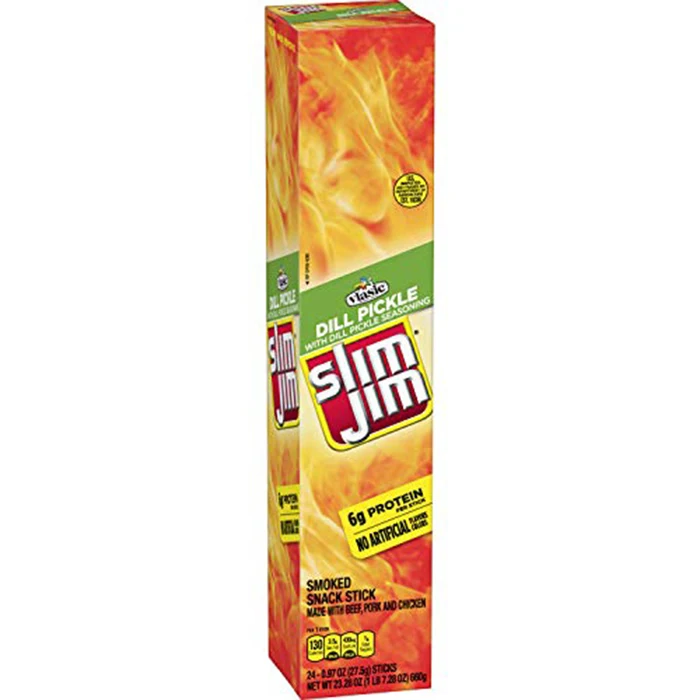 
Slim Jim Giant Dill Pickle Smoked Meat Snack Sticks, 0.97 oz. 24 Count  (10000000188415)