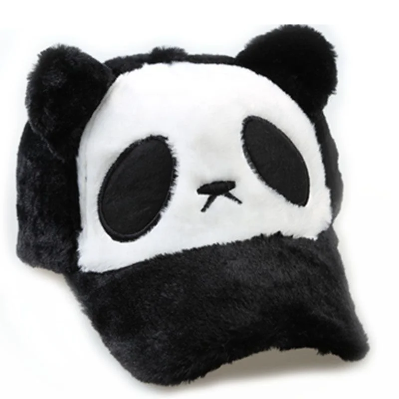 Factory direct sales plush panda parent-child cap cute animal cartoon baseball cap wholesale warm autumn and winter cap