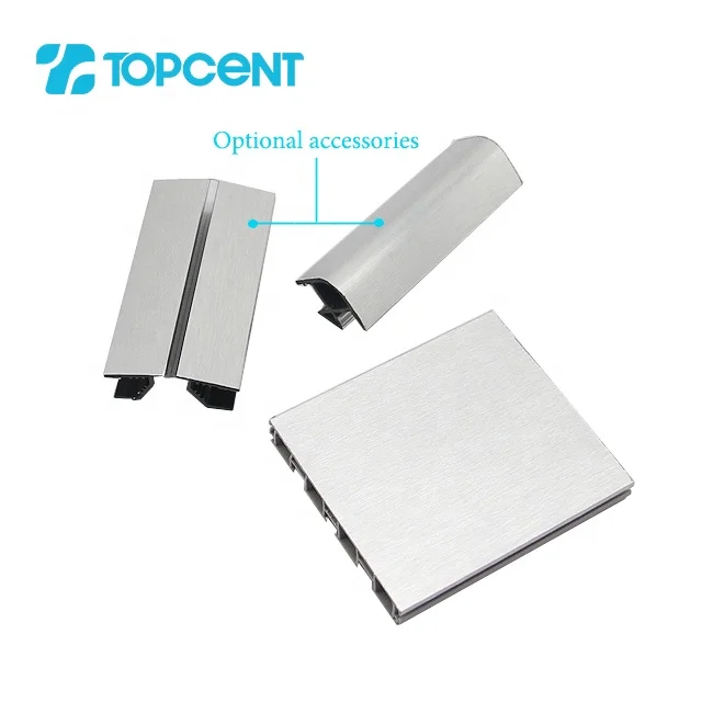 Пластиковые ПВХ кухонные шкафы TOPCENT алюминиевые