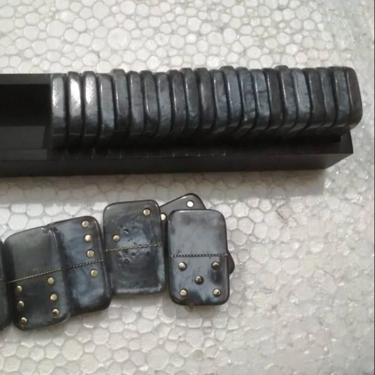 Handmade Fine Quality Grey Resin 28 chips and Tray Domino Games for Kids and Adults