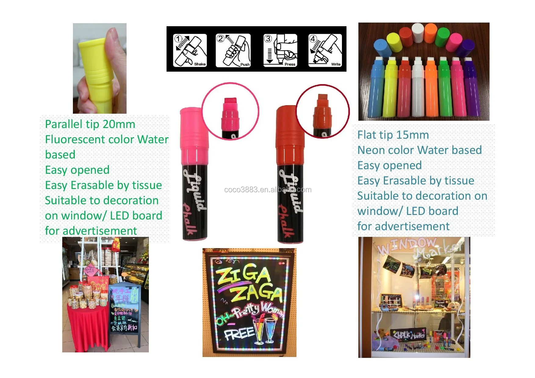  Fluorescent ink Chisel/Bullet Nib 5.5 MM for LED board Glass chalk marker