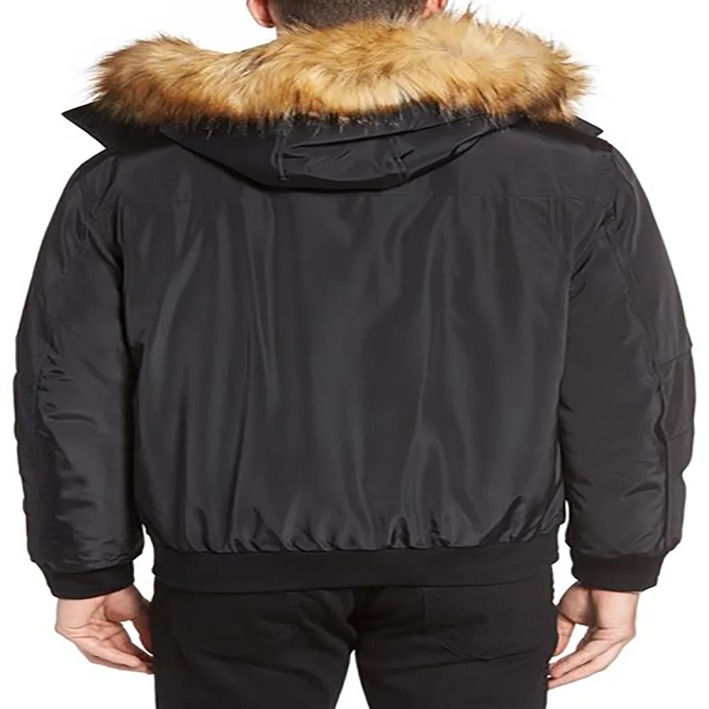 Винтажная куртка-бомбер от производителя в Пакистане с капюшоном из искусственного меха мужская логотипом под заказ