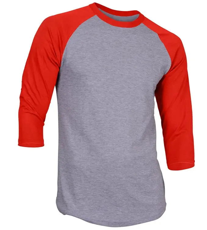 New Design Mens T-Shirt Custom Classic 3/4 Sleeve Baseball jersey Ruffle Raglan Breathable Tee