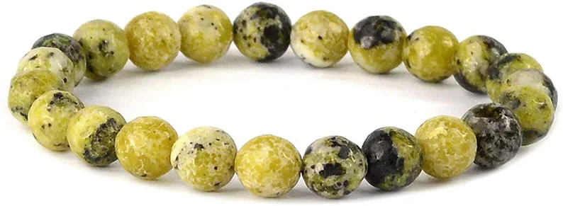 CRYSTAL SERPENTINE AGATE ROUND BEADS BRACELET / BEAUTIFUL GREEN SERPENTINE Bracelets /GEMSTONE SERPENTINE AGATE BRACELETS