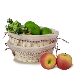 High Quality Rattan Storage Tray Round Basket Rattan Tray Wicker Basket Bread Fruit Storage Woven Round Storage Basket Tea Fruit