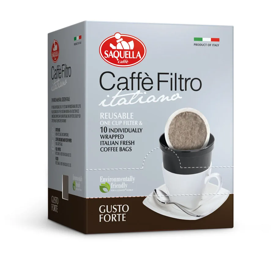 Made in Italy Bar Italia 10 Filter Coffee Bags - Gusto Forte Coffee for everyday