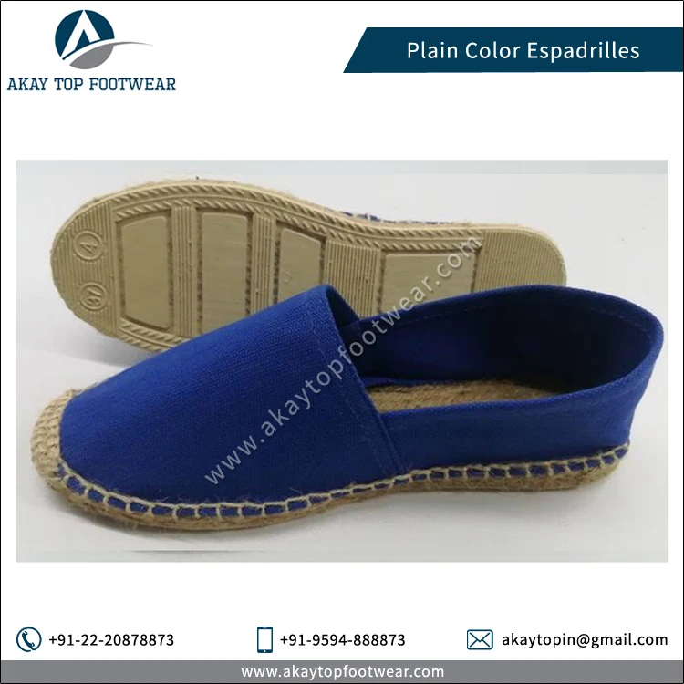 Espadrilles Wholesale Selling Solid Pattern Plain Color Espadrilles Flat Shoes from Indian Supplier