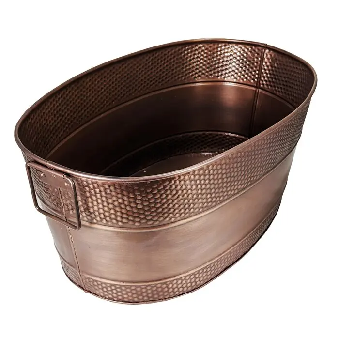 copper ice bucket hammered copper beverage tub hammered wine cooler