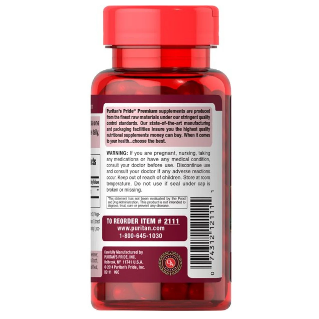 Ликопиновая добавка для поддержки здоровья сердца простаты 10 мг мягкие гели 100 списка пуритановая гордость Международный дистрибьютор США