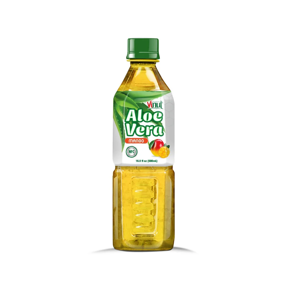 16.9 Fl Oz VINUT Fresh juice Aloe Vera Drink with Mango flavor Manufacturer Directory 500ml Aloe vera juice with Pulp and Mango