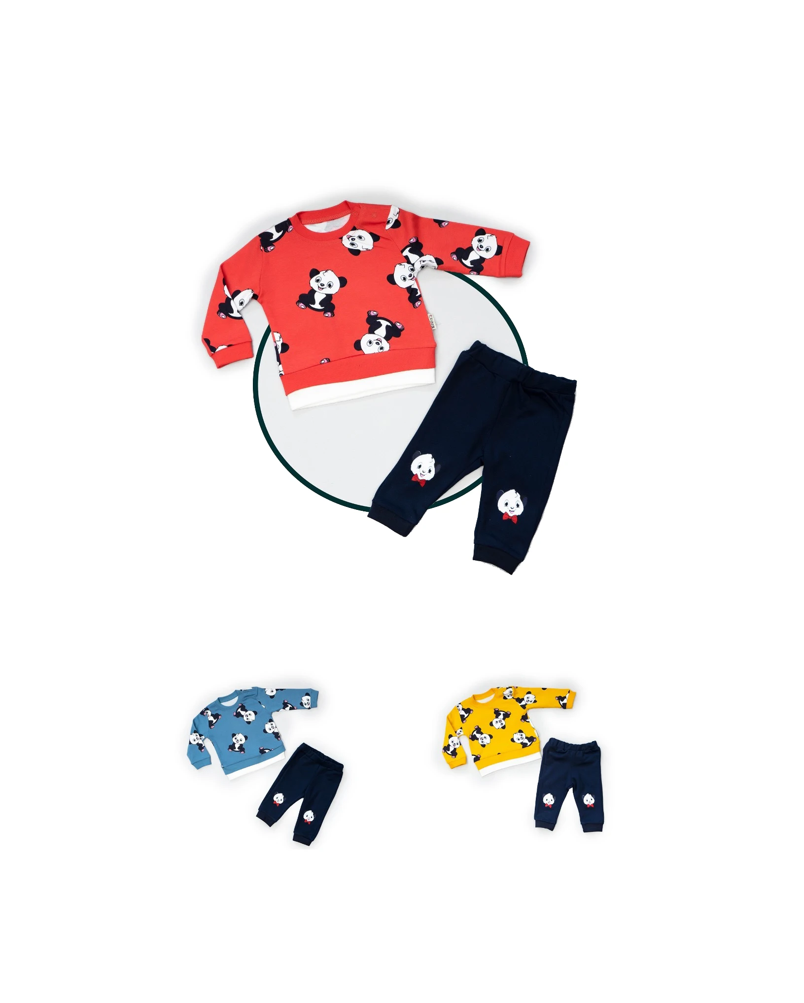 Горячая распродажа! Футболки с рисунком панды; Комплект из 2 предметов, одежда для маленьких мальчиков, весенние мягкие хлопковые комплекты детской одежды от necix бренд