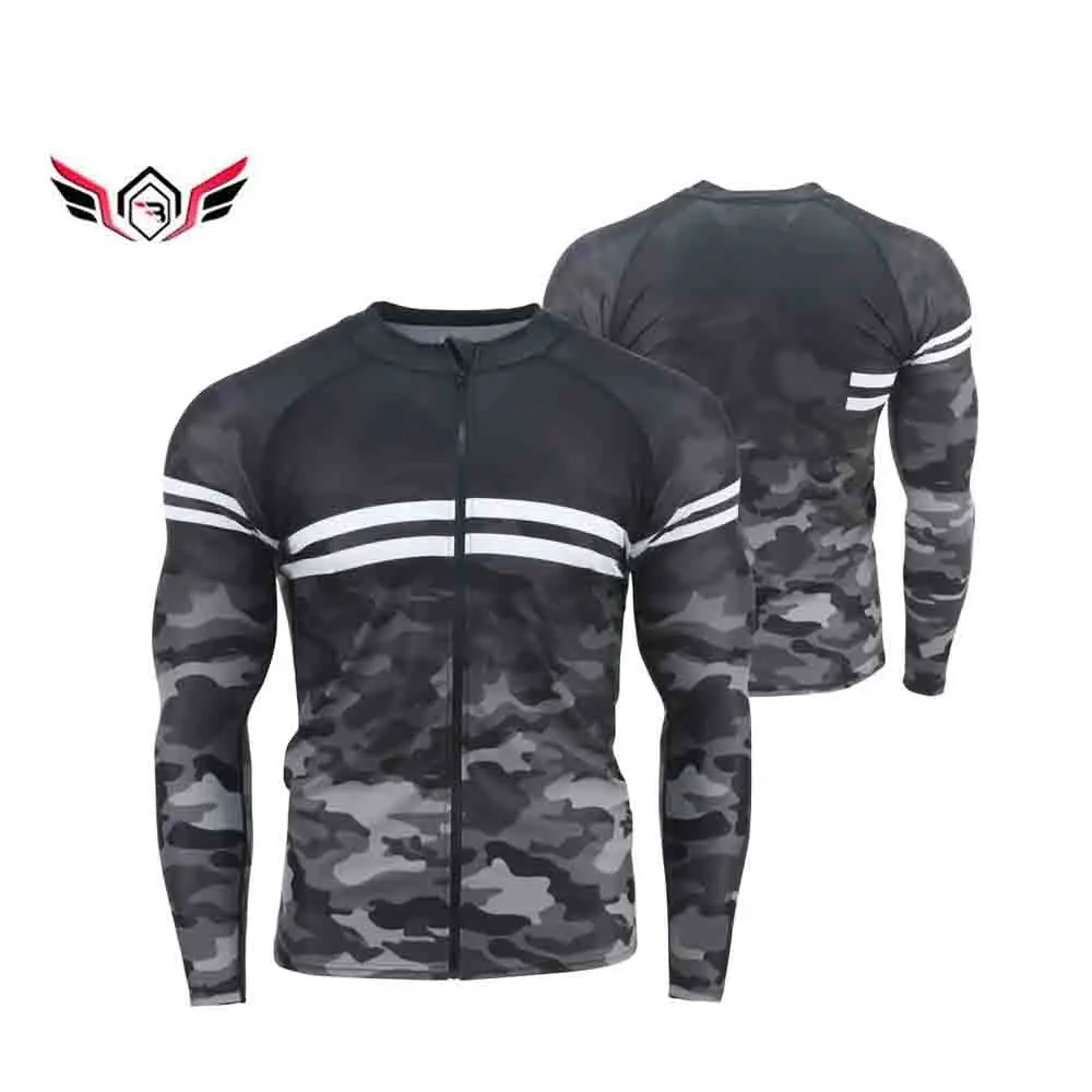 Custom Printed Short Sleeve Sun Protection Surfing Shirt Men OEM Design Your Own Rash Guard