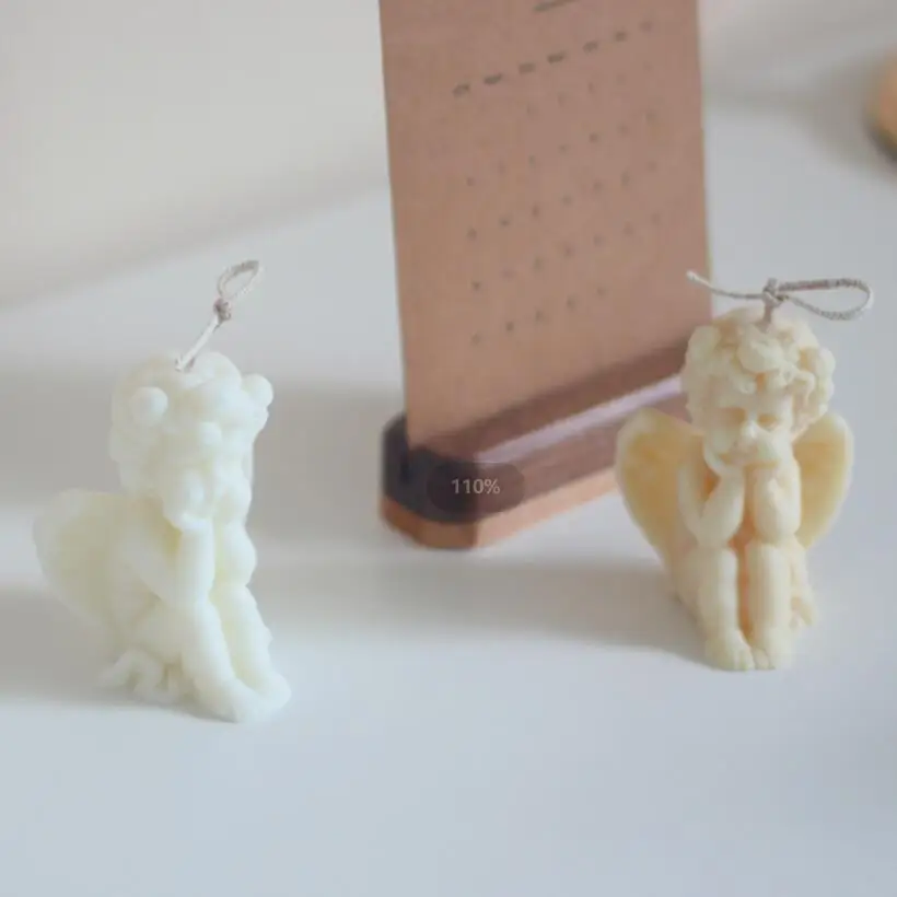 
3D Baby Angel with Wings Silicone Mold 7x5x5cm For Candle Plaster Statue Decorating Soap Polymer Clay, Cement, Concrete Tool 