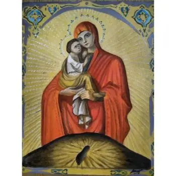 Best High Quality Latest Original Hand Painted of The Mother of God Petrovskaya Roman Church Religion items made in India