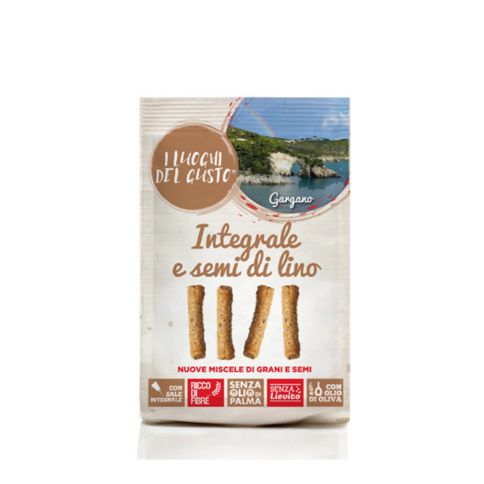 High Quality Bread Sticks I Luoghi del Gusto with Wholemeal Flour and Linseeds for snack and appetizer 150g